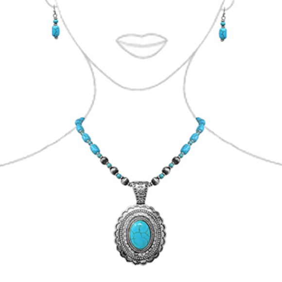 Western Stone Necklace Set